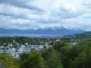 Ushuaia and Beagle channel from access road to Martial glacier